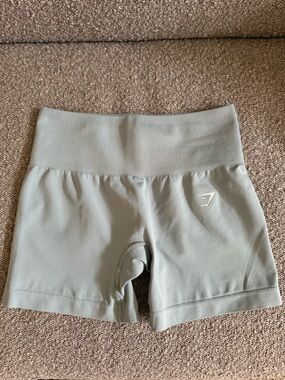 High-Waist Light Blue Women’s Athletic Shorts